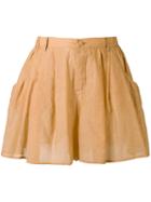 Mes Demoiselles - Initiee Shorts - Women - Silk/cotton - 38, Nude/neutrals, Silk/cotton