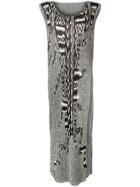 Issey Miyake Vintage 2000's Ethnic Print Pleated Dress - Grey