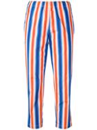 Marni Cropped Striped Trousers - Blue