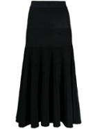 Emporio Armani Ribbed Midi Skirt - Black