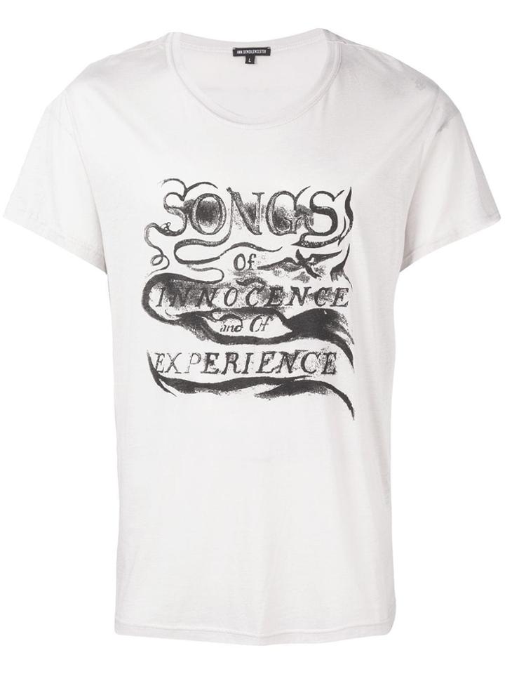 Ann Demeulemeester Songs T-shirt - White