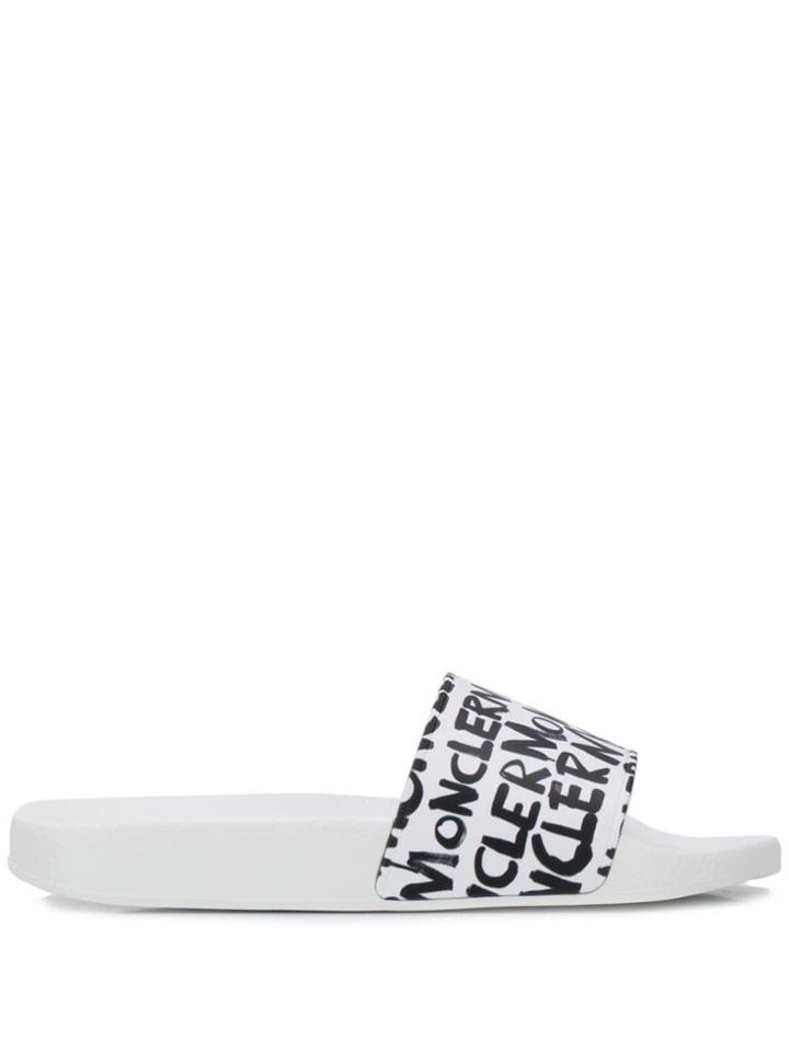 Moncler Logo Slides - White