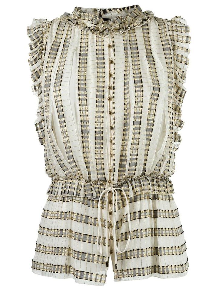 Talie Nk Jacquard Top, Women's, Size: 38, White, Silk/polyester/viscose