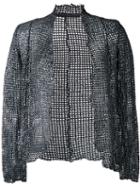 Salvatore Santoro Woven Jacket, Women's, Size: 44, Grey, Leather