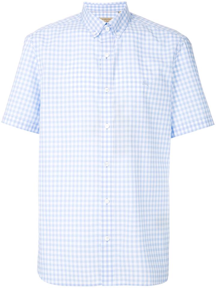Burberry Checked Design Shirt - Blue