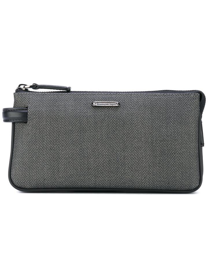 Ermenegildo Zegna - Herringbone Clutch Bag - Men - Polyester/polyurethane - One Size, Black, Polyester/polyurethane