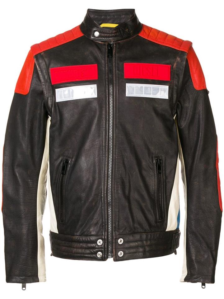 Diesel Removable Sleeves Biker Jacket - Brown