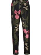 P.a.r.o.s.h. Floral Jacquard Trousers, Women's, Size: Medium, Green, Polyester