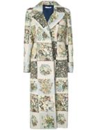 Oscar De La Renta Patchwork Midi Coat - Multicolour