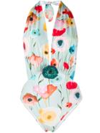 Elisabetta Franchi Floral One Piece - Blue