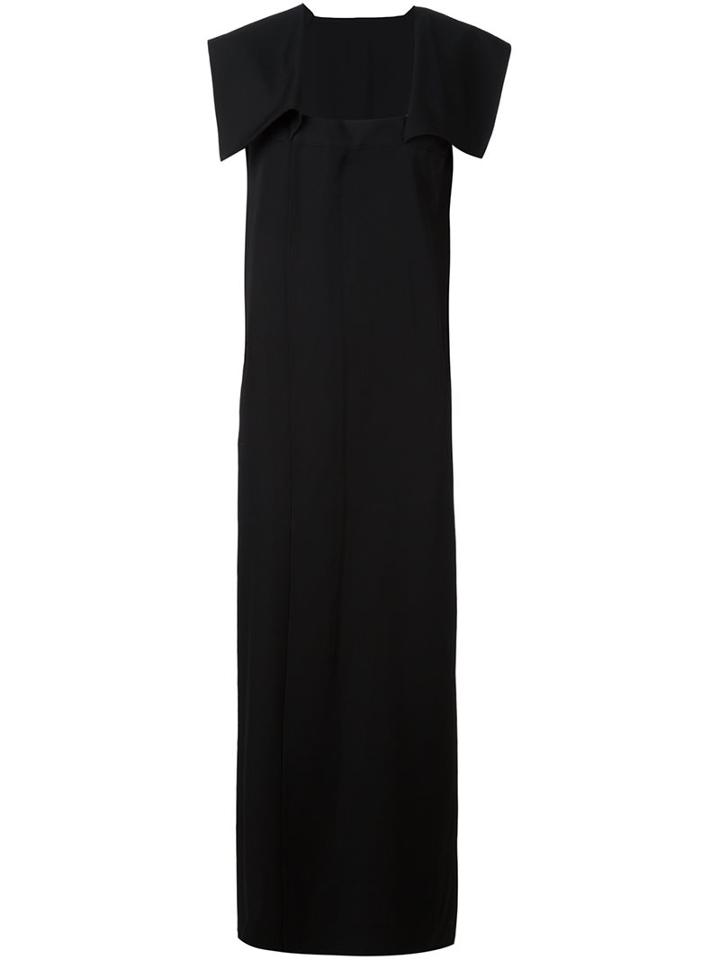 Yohji Yamamoto Shoulder Overlay Dress, Women's, Size: 2, Black, Wool
