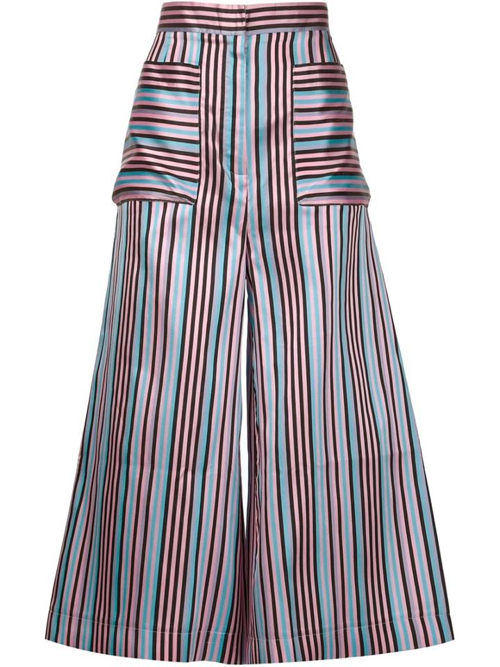 Natasha Zinko Satin Striped Culottes
