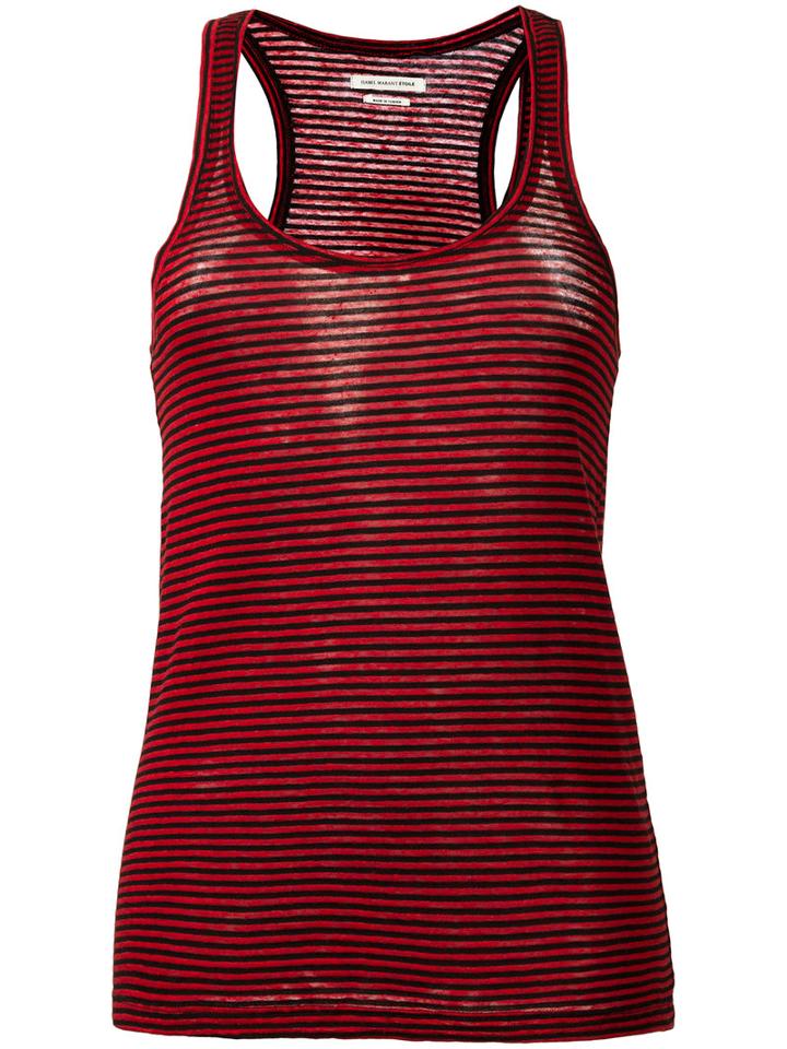 Isabel Marant Étoile Striped Tank Top, Women's, Size: Small, Red, Cotton/linen/flax