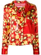 Mm6 Maison Margiela Floral Long-sleeve Blouse - Red