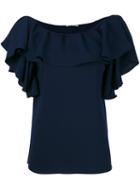 Off Shoulder Blouse - Women - Polyester - S, Blue, Polyester, P.a.r.o.s.h.