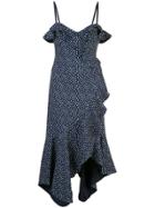 Jonathan Simkhai Asymmetric Speckled-print Dress - Blue