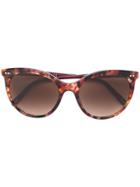 Tiffany & Co. Patterned Cat Eye Sunglasses - Brown
