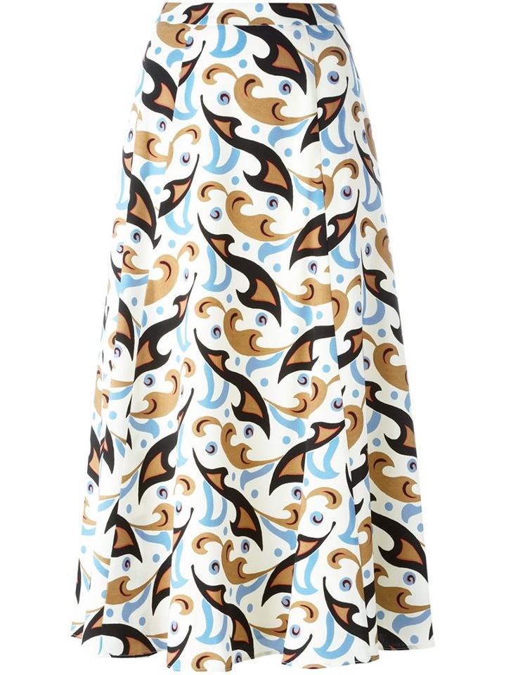 Etro Printed A-line Skirt, Women's, Size: 38, Nude/neutrals, Acetate/viscose/wool
