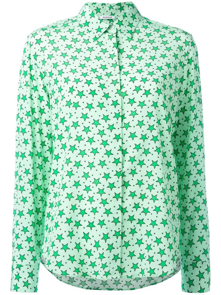 P.a.r.o.s.h. Star Print Shirt, Women's, Green, Silk/spandex/elastane