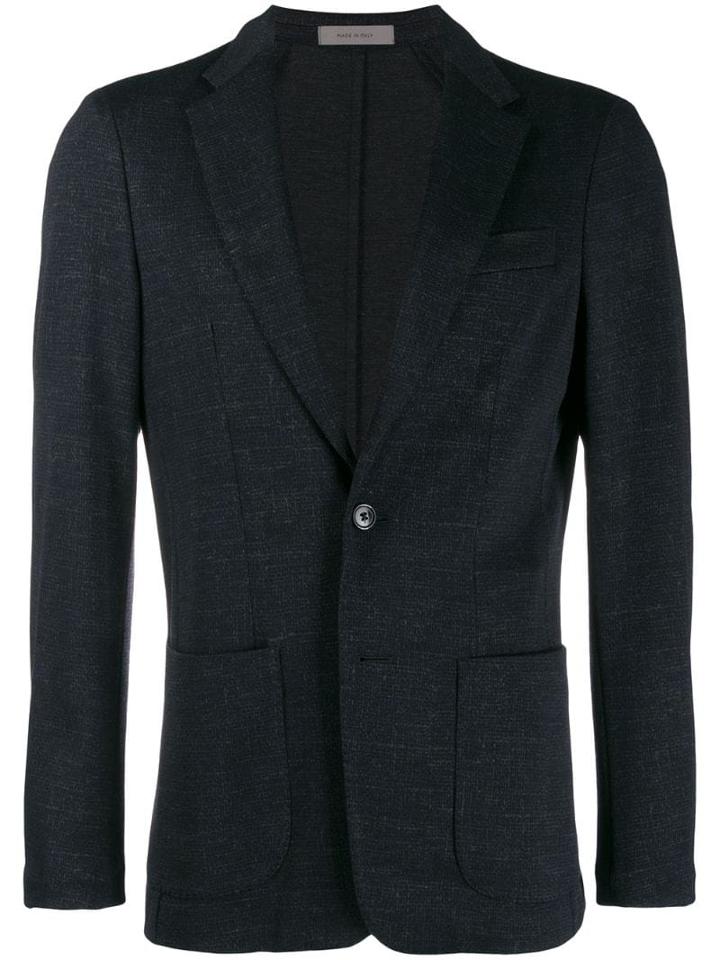 Corneliani Fitted Single-breasted Blazer - Blue