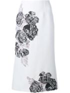 Roland Mouret Salway Floral Embroidered Skirt