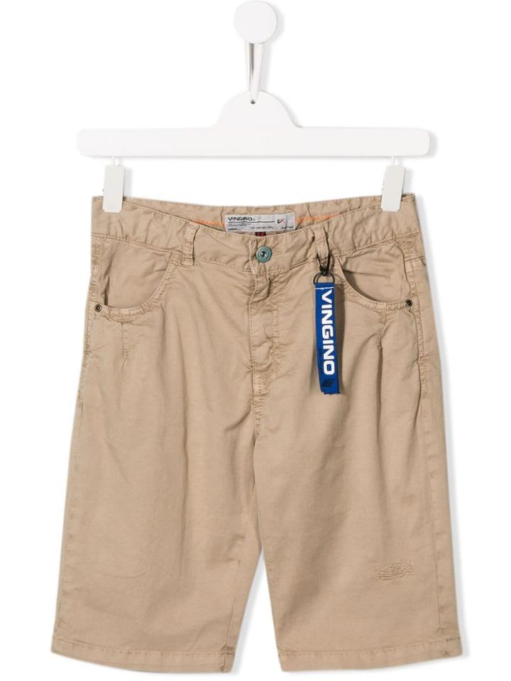Vingino Teen Cotton Twill Shorts - Neutrals