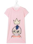 Fendi Kids Teen Queen Printed T-shirt - Pink & Purple