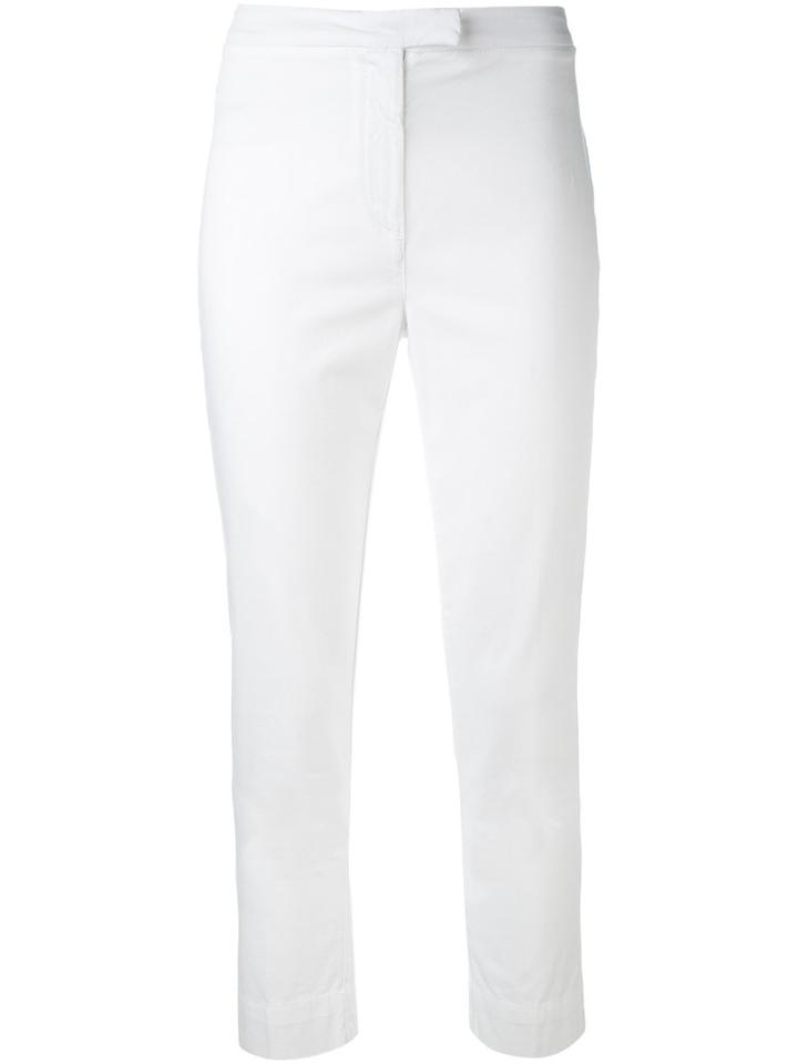 Eleventy - Super Skinny Cropped Trousers - Women - Cotton/spandex/elastane - 25, White, Cotton/spandex/elastane