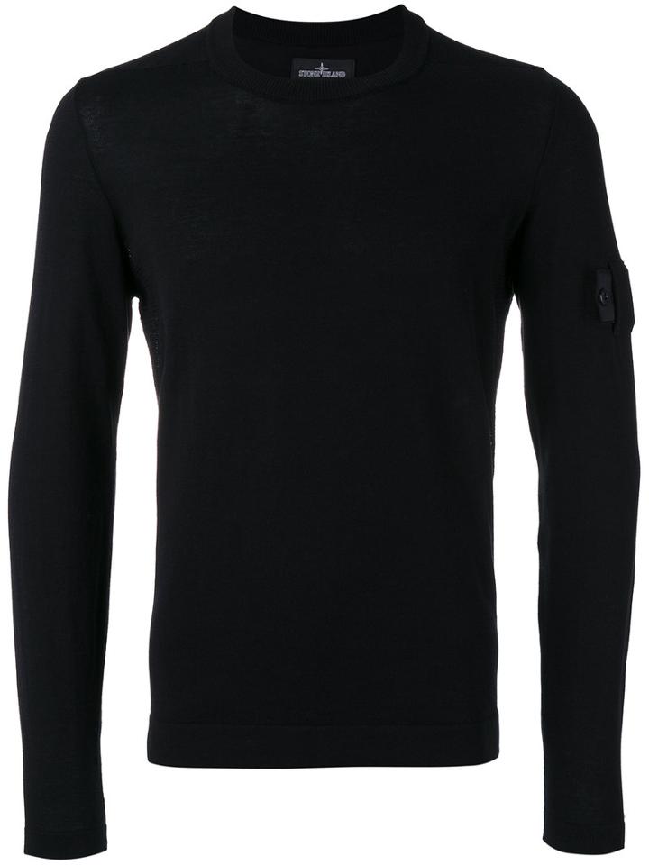 Stone Island Shadow Project Jumper With Iconic Sleeve Branding, Men's, Size: Large, Black, Cotton
