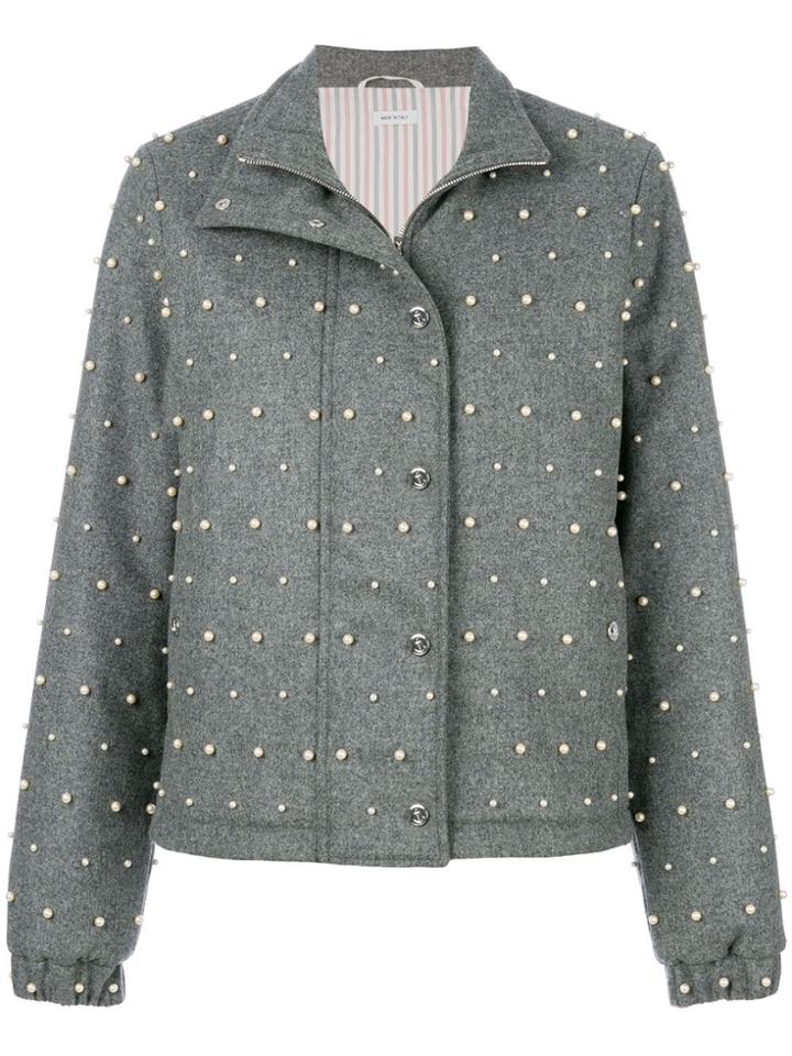 Thom Browne Flannel Down Jacket - Grey