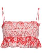 Lisa Marie Fernandez Selena Polka Dot Crop Top - Red