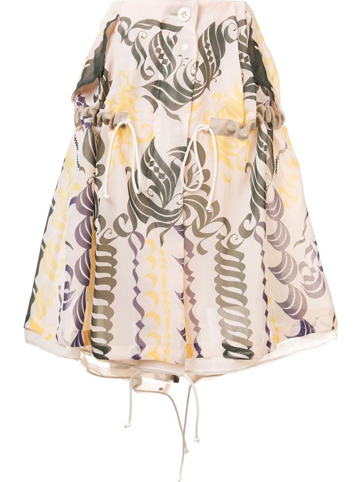 Sacai Calligraphy Print Drawstring Skirt