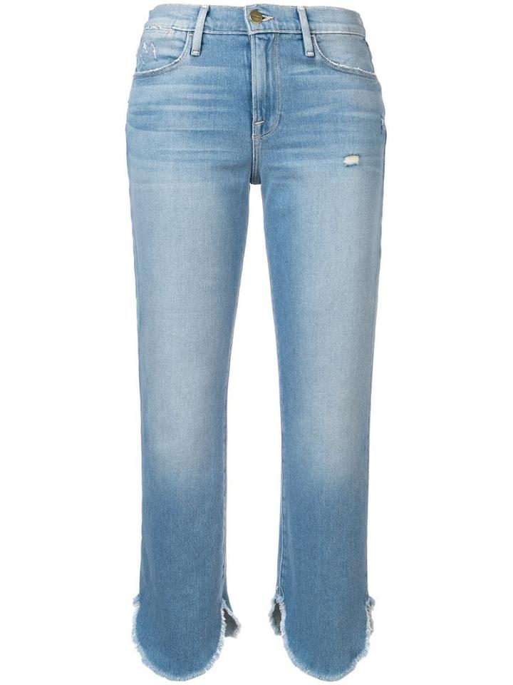 Frame Le High Cropped Jeans - Blue