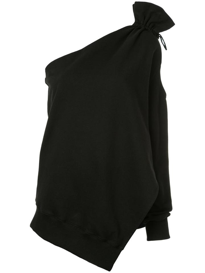 Goen.j Ne-shoulder Gathered Sweatshirt - Black