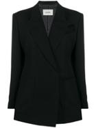 We11done Double-breasted Fitted Blazer - Black