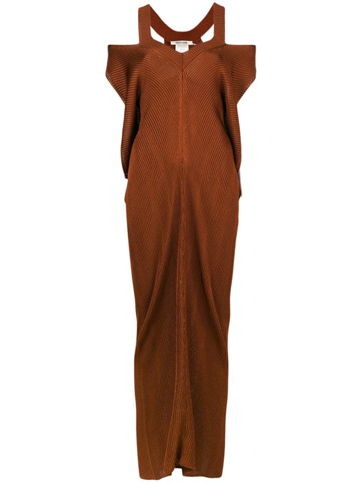 Roberto Cavalli Cold Shoulder Maxi Dress - Brown