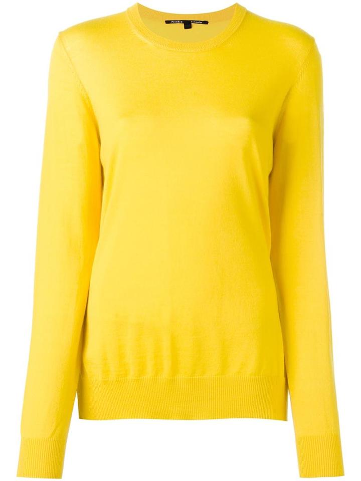 Proenza Schouler Crew Neck Jumper, Women's, Size: Medium, Yellow/orange, Merino