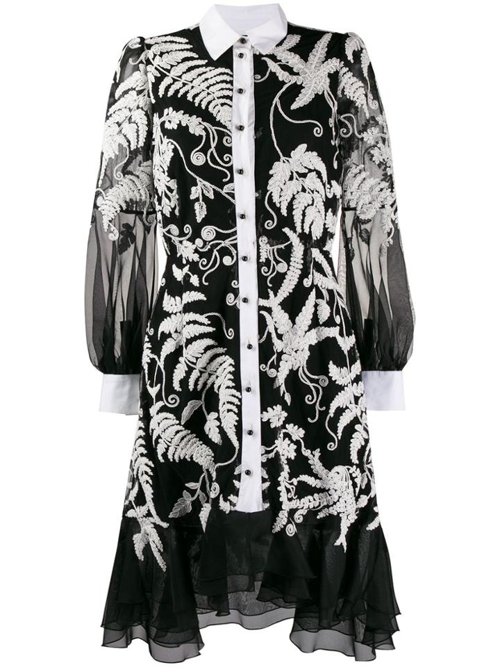 Marchesa Lace Shirt Dress - Black