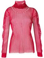 Issey Miyake Vintage Pleats Please Turtleneck Top - Red