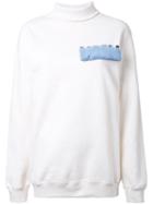 Msgm Roll Neck Sweatshirt, Women's, Size: Small, White, Cotton