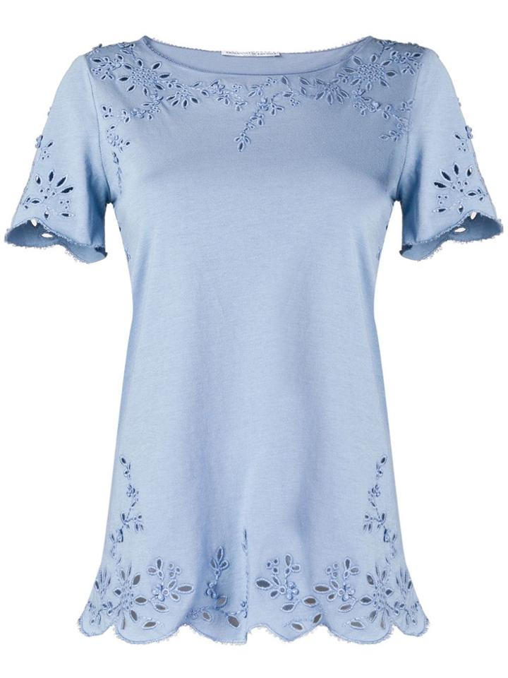 Ermanno Scervino Embroidered Detail T-shirt - Blue