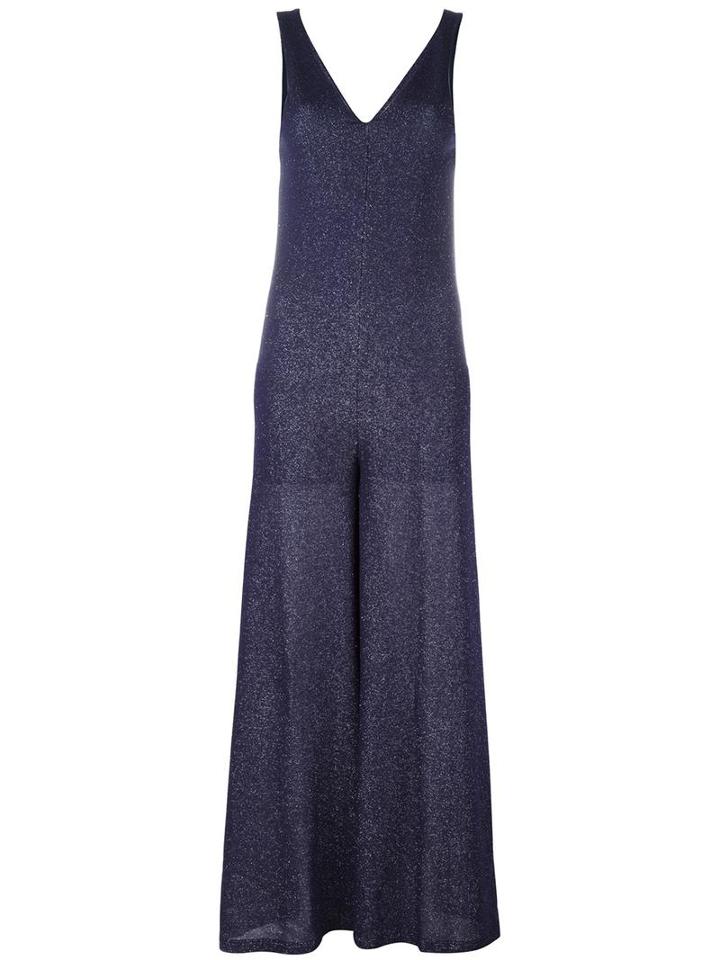 Mm6 Maison Margiela Glitter Jumpsuit, Women's, Size: Small, Blue, Viscose/polyamide/polyester