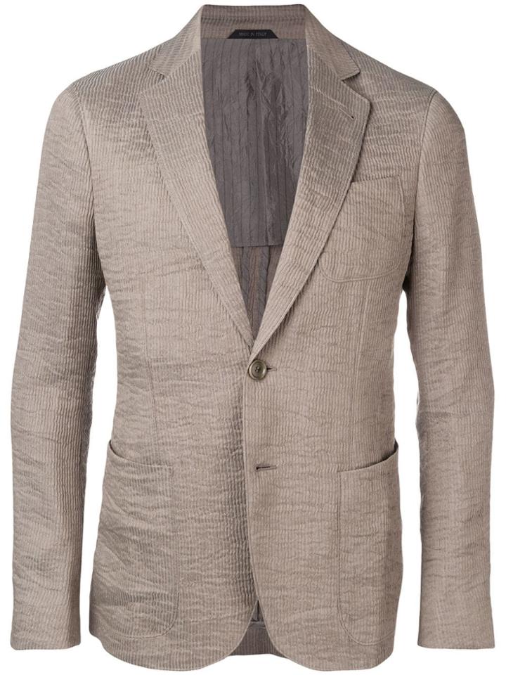 Giorgio Armani Single Breasted Blazer - Grey