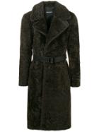 Neil Barrett Belted Long Coat - Green