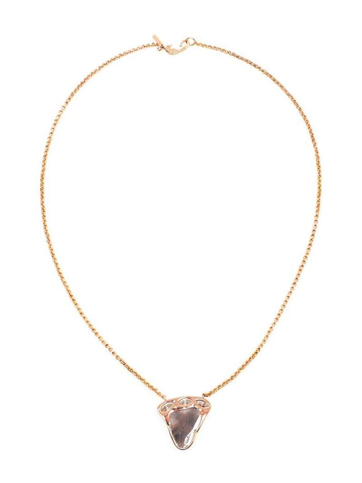 Dezso Shark Tooth And Polkie Diamond Pendant Necklace