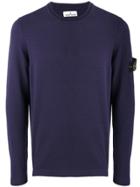 Stone Island Rolled Edge Jumper - Blue