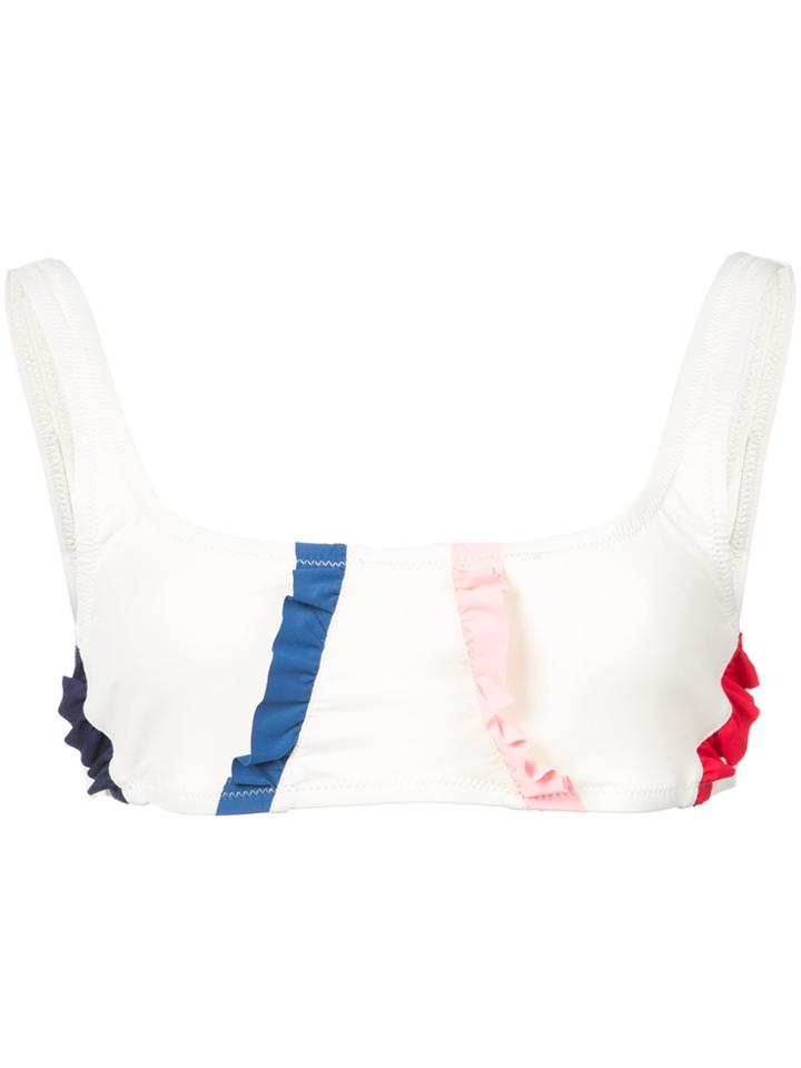 Morgan Lane Ruffle Detail Lusiana Bikini Top - White