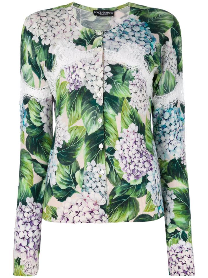 Dolce & Gabbana Hydrangea Print Cardigan - Multicolour