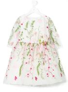 David Charles Kids - Embroidered Floral Dress - Kids - Polyester/acetate - 3 Yrs, White