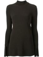 Scanlan Theodore Crepe Knit Turtle Neck Rib Sweater, Women's, Size: Medium, Green, Viscose